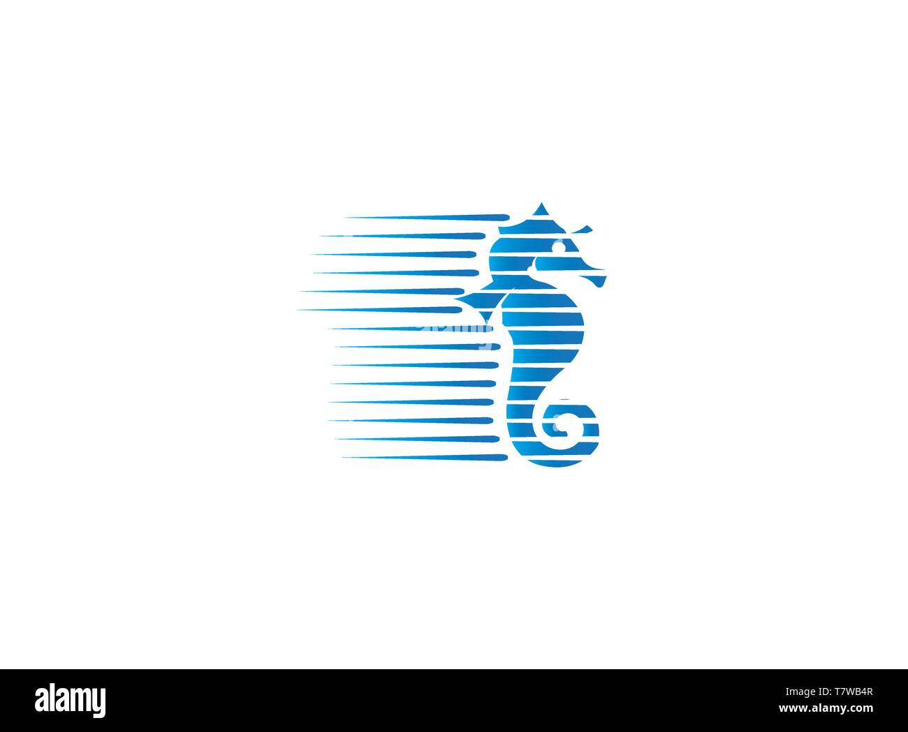 Cavalluccio marino un piccolo pesce marino con segmentata corazza ossea per il logo design Illustrazione Vettoriale