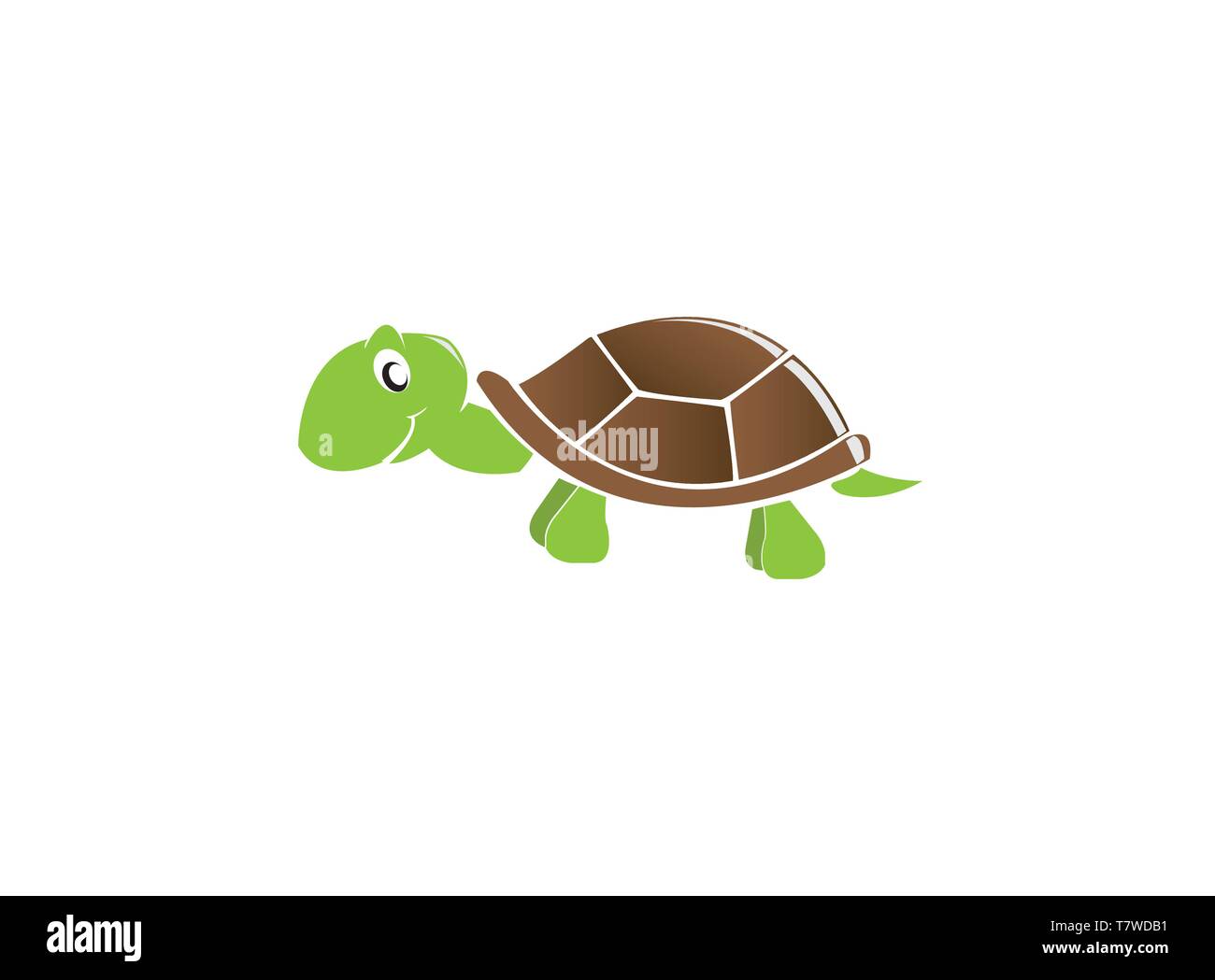 Happy baby turtle sorriso per logo design Illustrazione Vettoriale
