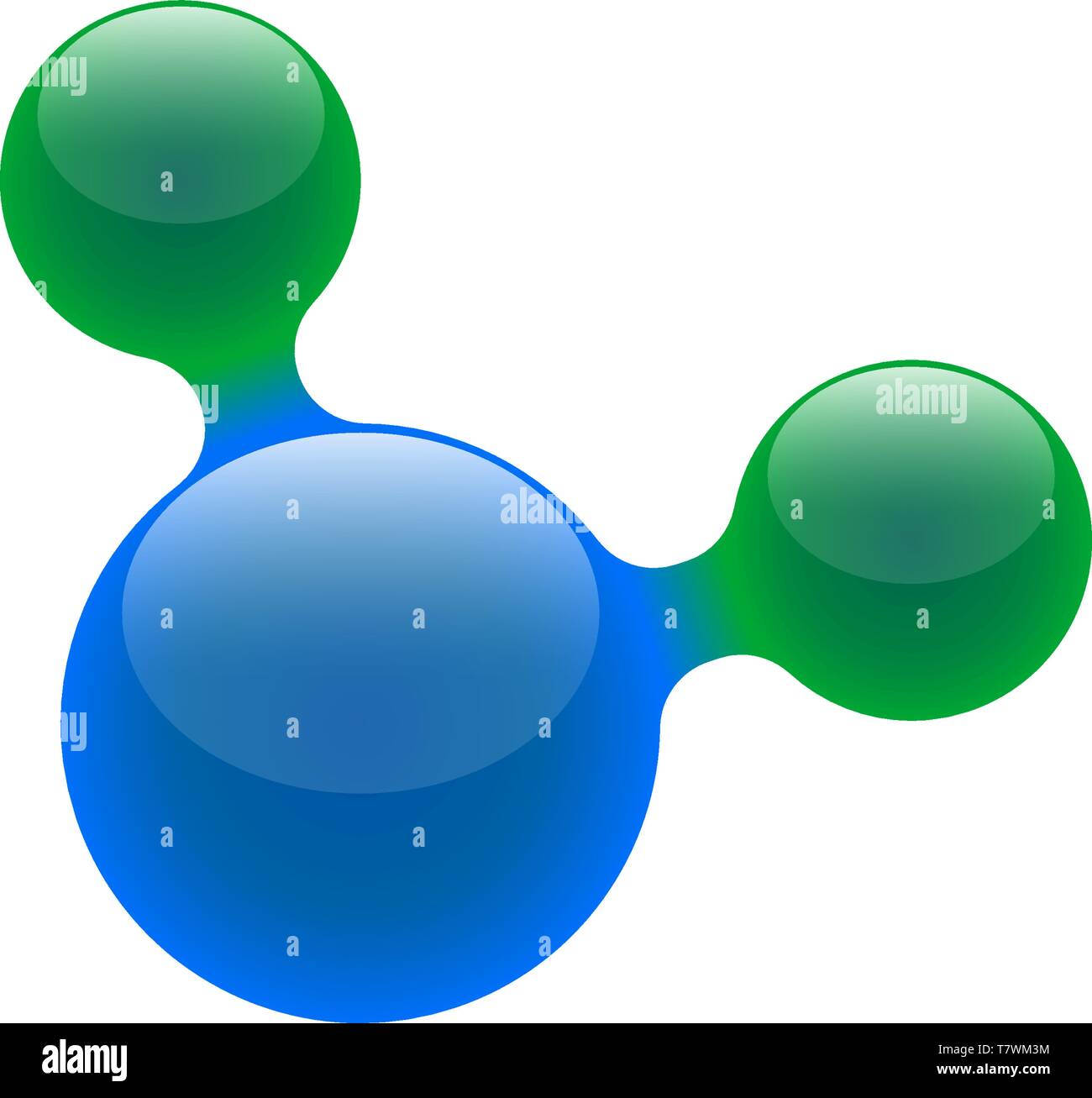 3d molecola chimica modello di elemento scientifico. Abstract Liqiud forma molecolare isolati su sfondo bianco. Illustrazione Vettoriale realismo concettuale Illustrazione Vettoriale
