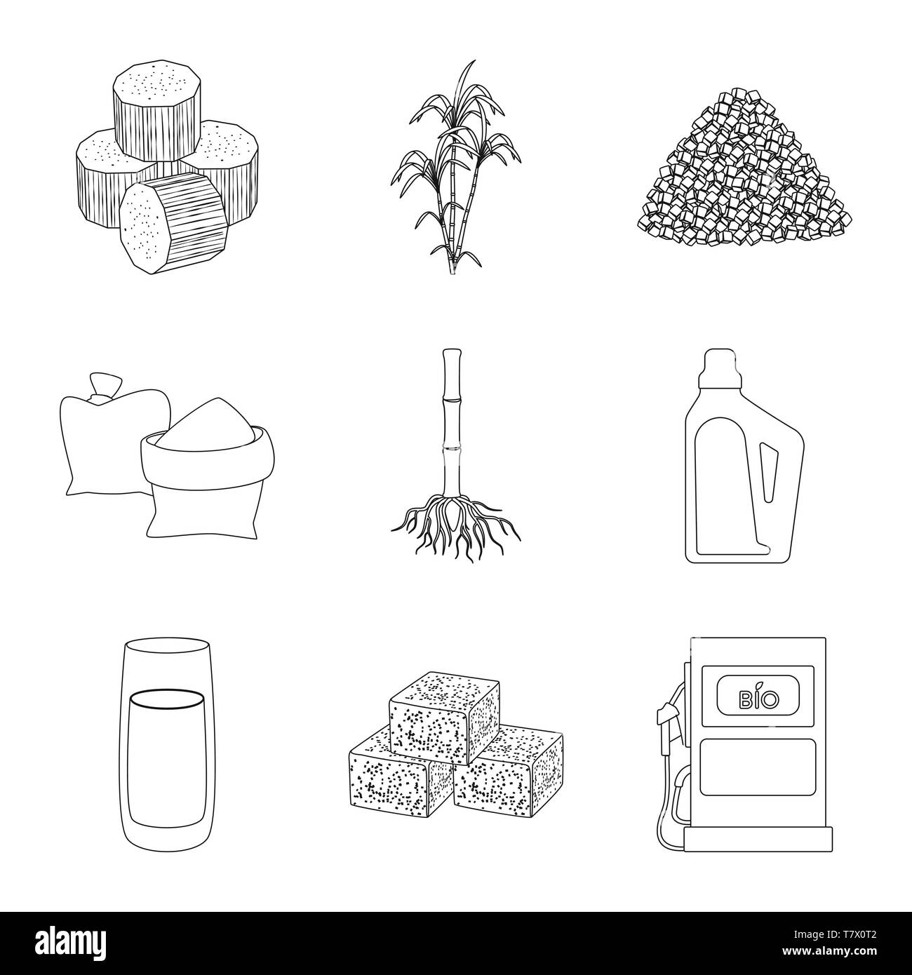 Pezzo,bush,bag,root,Casa,succhi di frutta,cube,benzina,palm,granulata,sabbia,sistema,prodotti chimici,cibo,l'ugello,l'india,pilastro,blocco,carboidrato,procedimento,capacità,bere,Piazze,station,l'africa,verde,il diabete,sviluppo,zucchero,campo,impianto,plantation,agriturismo,l'agricoltura,saccarosio,technology,la canna da zucchero, la canna da zucchero,impostare,vettore,icona,immagine,isolato,raccolta,design,l'elemento,graphic,segno,contorno,linea vettori vettore , Illustrazione Vettoriale