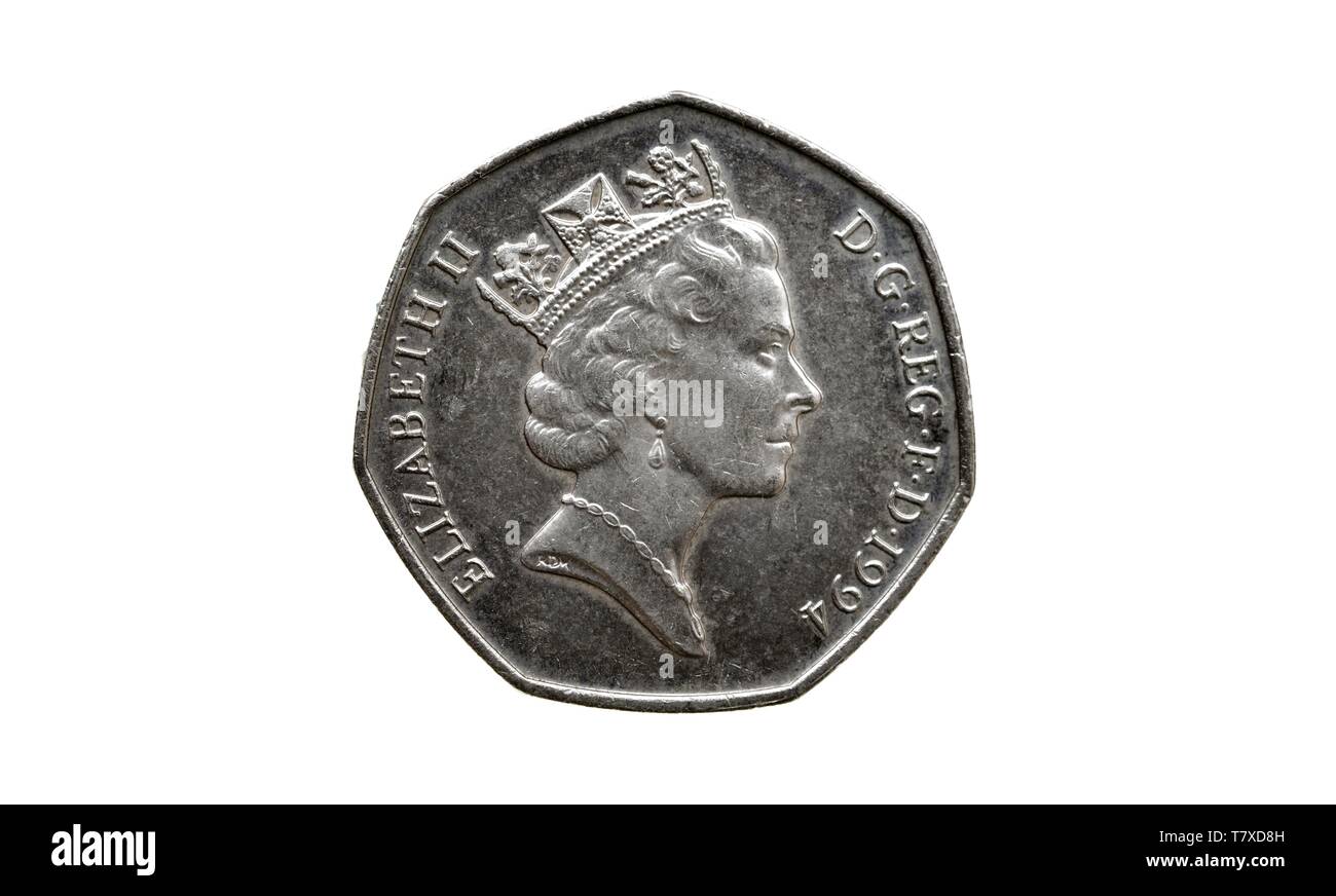 1994, 50p pezzo, Battaglia di Bretagna,cinquanta pence moneta, Foto Stock