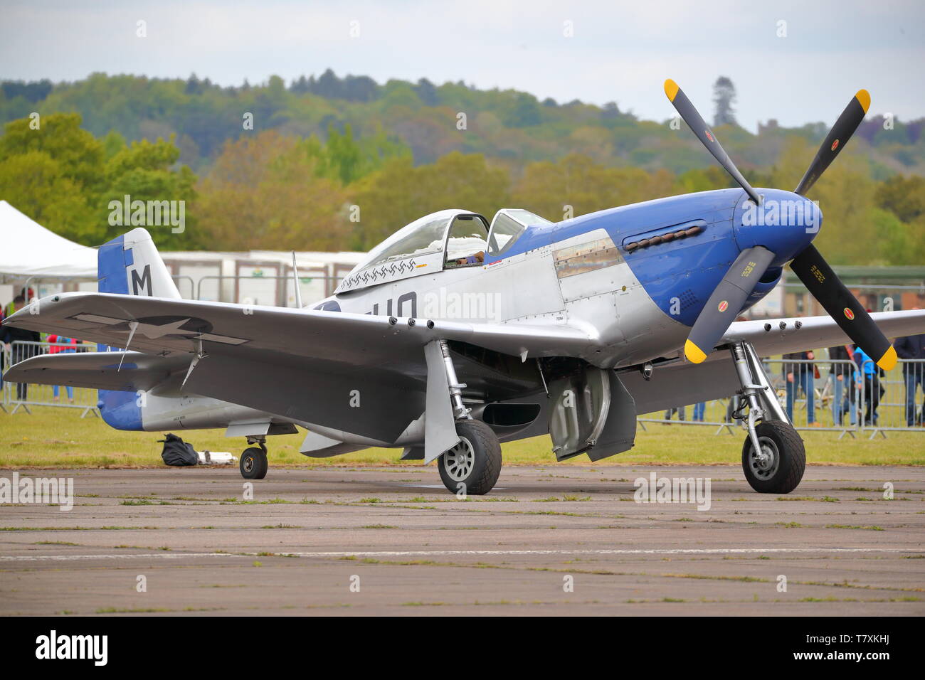 North American Mustang P-51D Miss Nellie a Abingdon Aria & Paese mostrano, Abingdon, Regno Unito Foto Stock