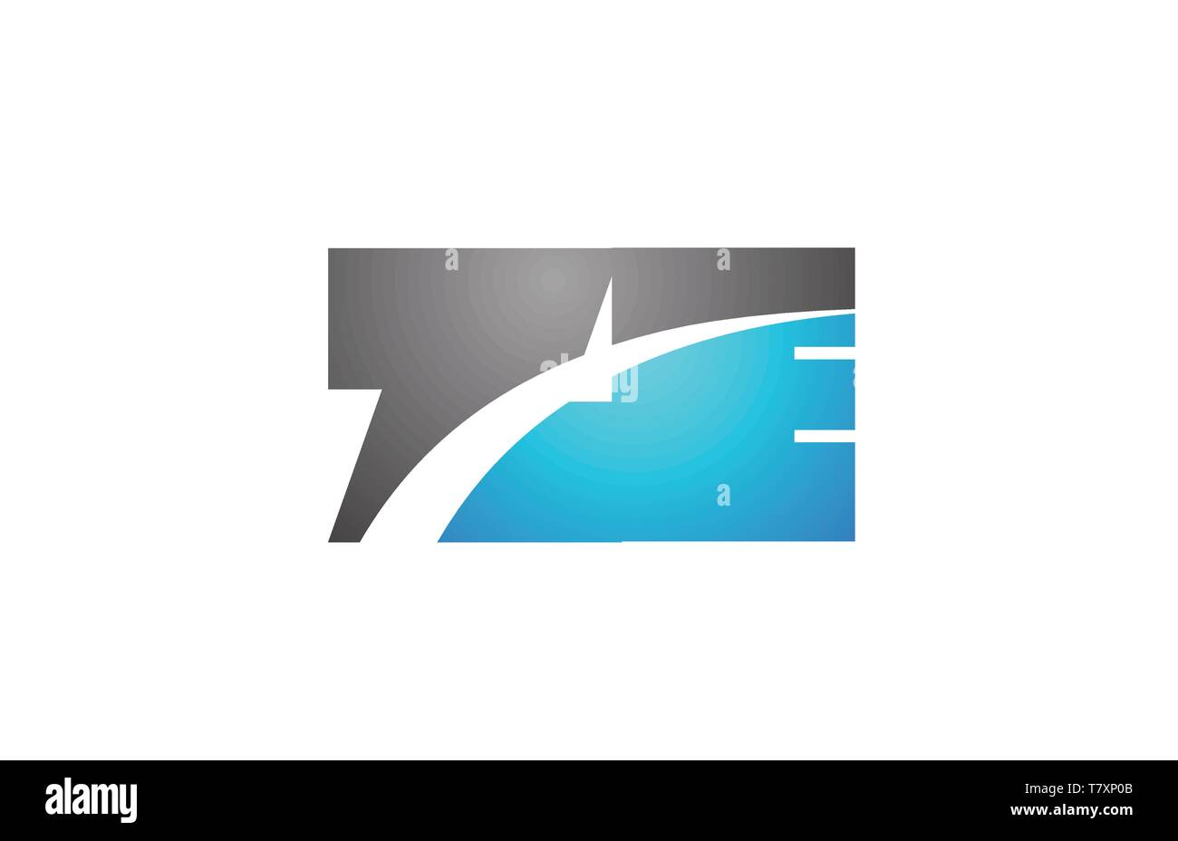 Lettere dell'alfabeto ze z e la combinazione di logo in blu e grigio colori adatti per il business e corporate identity Illustrazione Vettoriale
