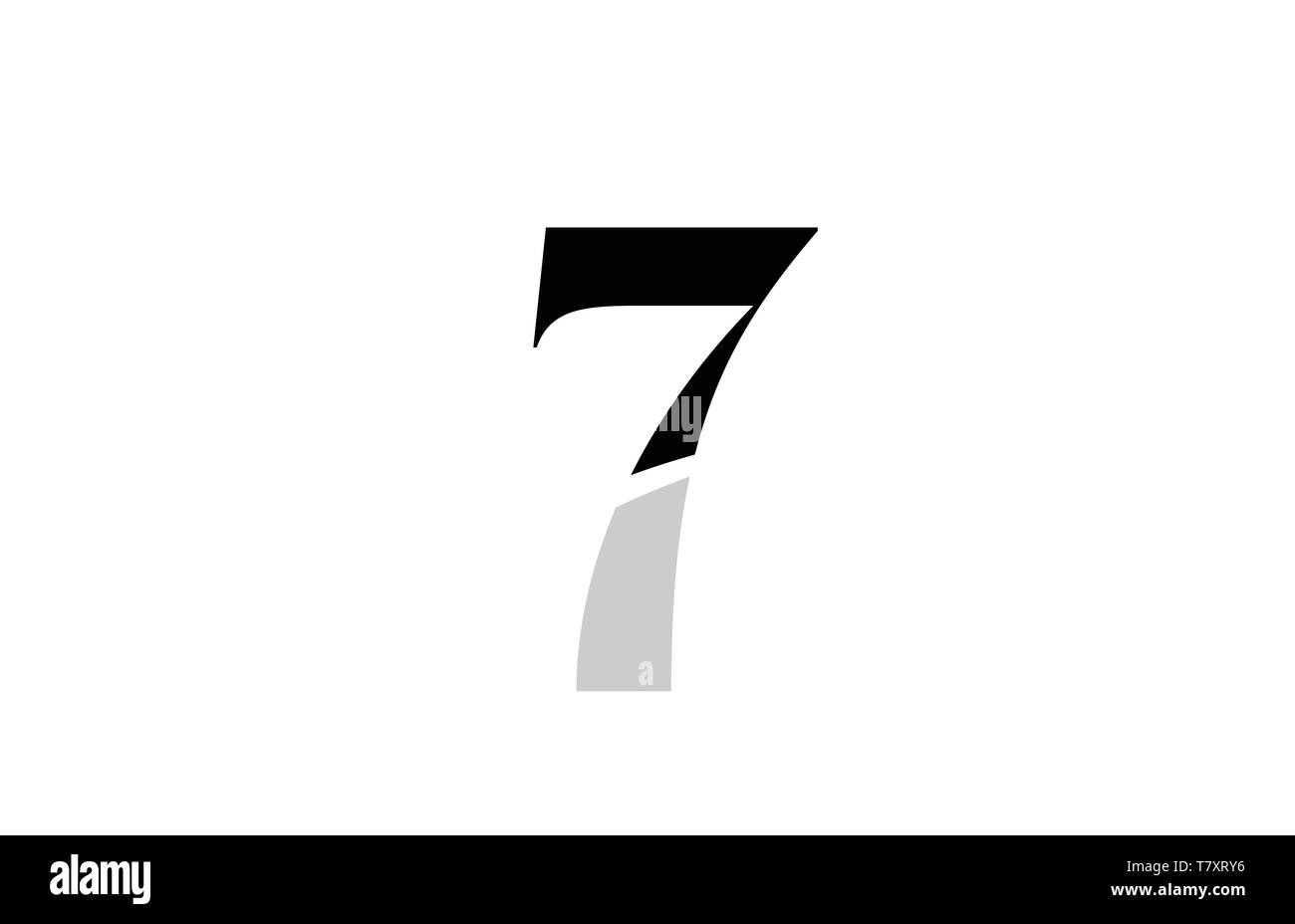 Bianco e nero numero 7 sette icona logo design per una società o business Illustrazione Vettoriale
