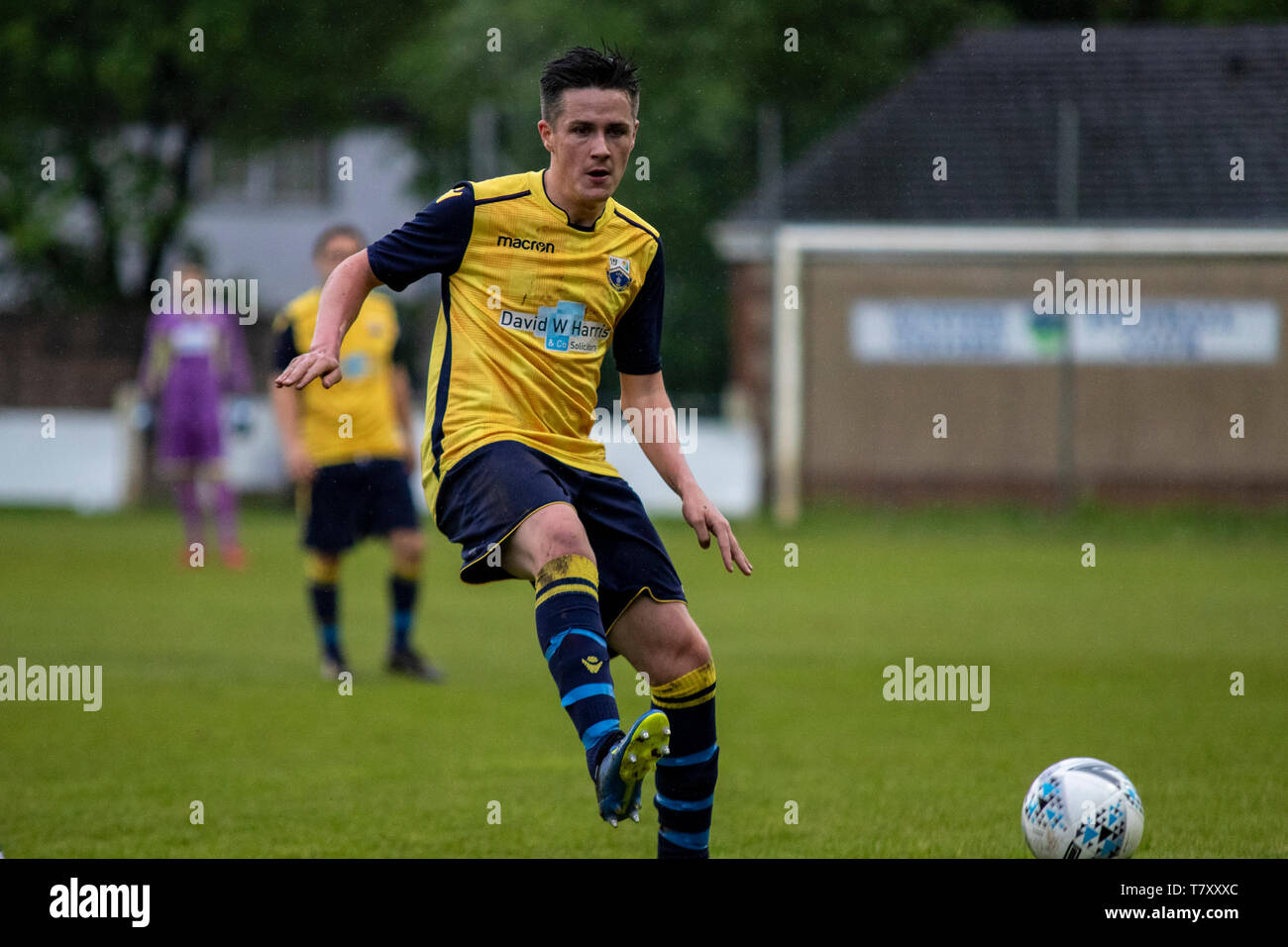 Verso Goytre Regno v Port Talbot Town nella divisione WFL uno a Glenhafod Park Stadium. Mitchel Lewis/PTT. Foto Stock