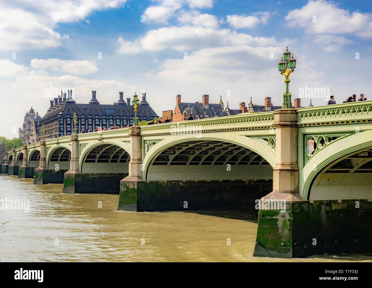 Westminster Bridge sul fiume Tamigi, Londra, Regno Unito. Foto Stock