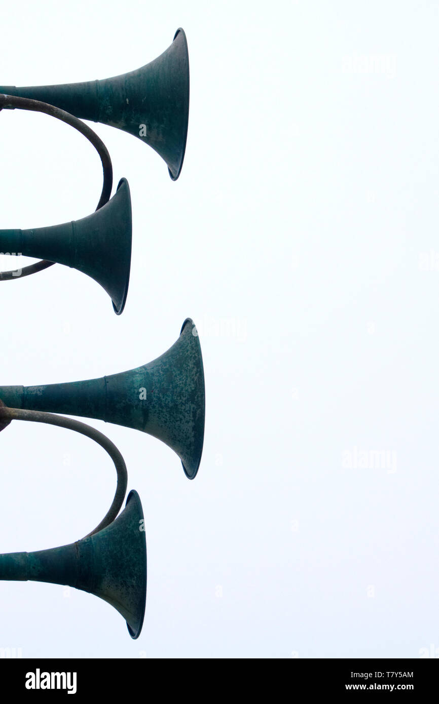 Vecchia sirena da nebbia, Dennis Capo Faro Foto Stock