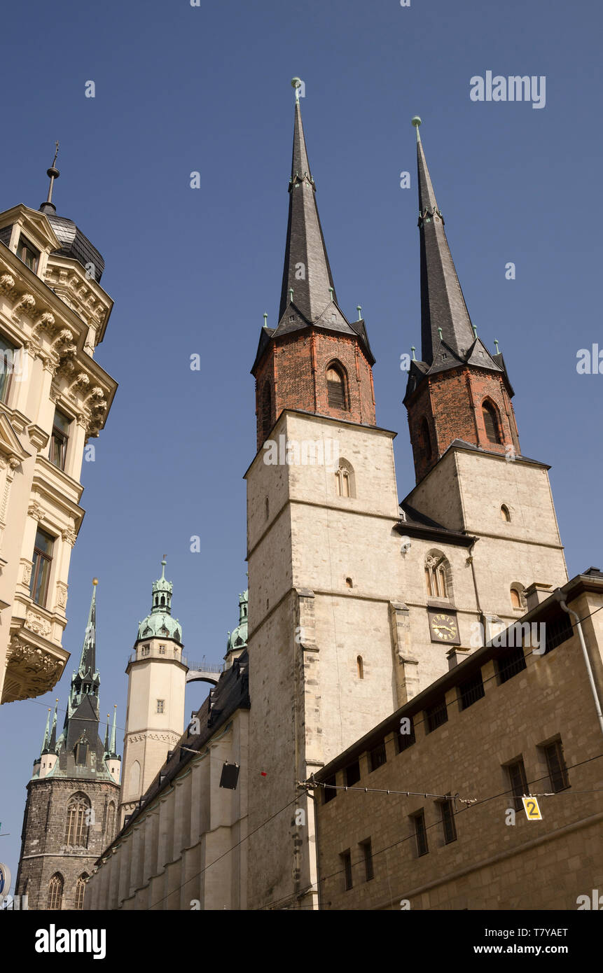 Marienkirche, Halle, Sachsen-Anhalt, Deutschland Foto Stock