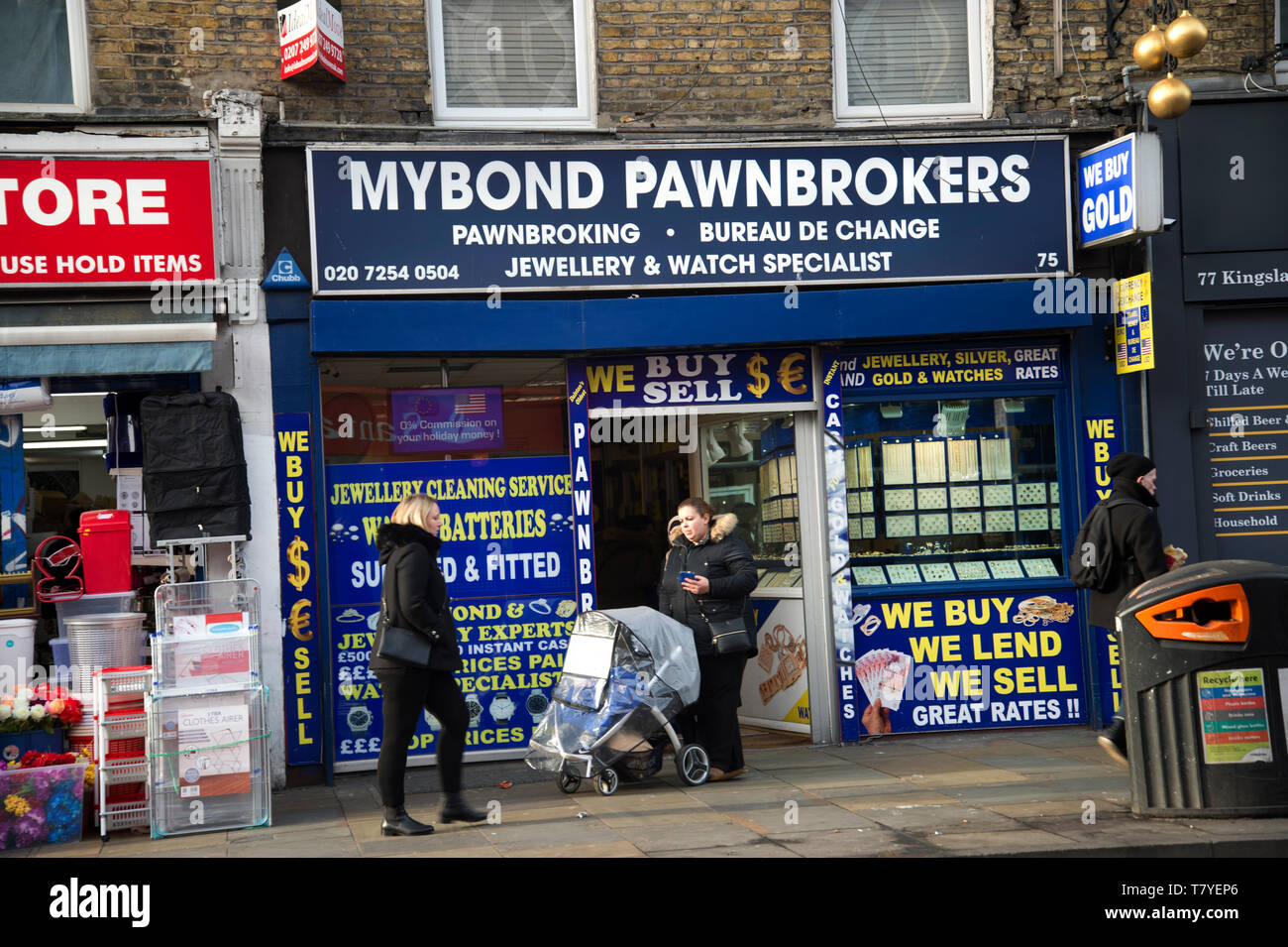 Kingsland Road, Hackney. Pawnshop; Foto Stock