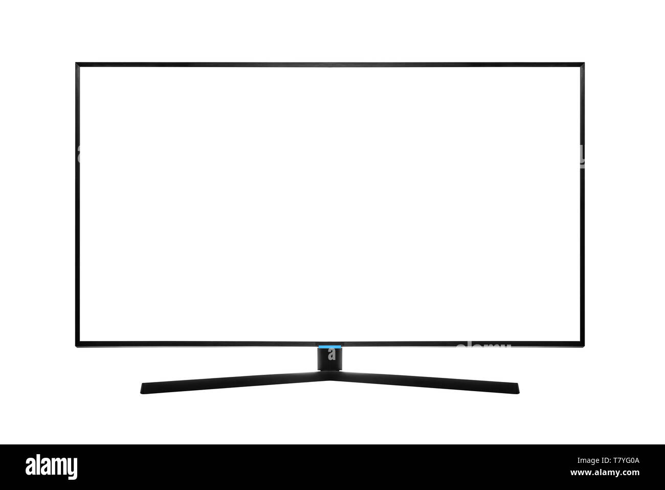 Vuoto moderno televisore a schermo piatto serie isolati su sfondo bianco. Foto Stock