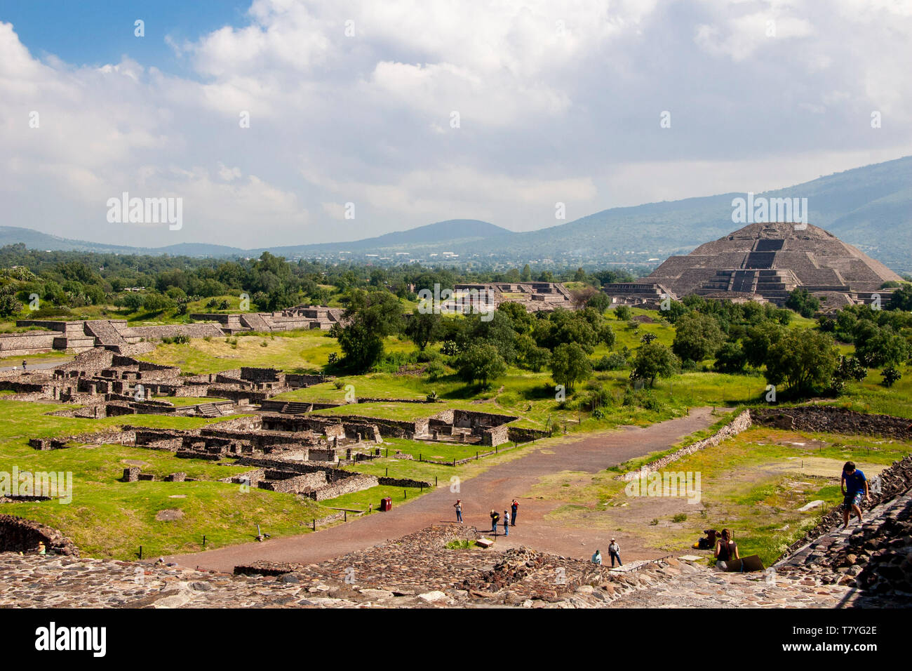 Teotihuacan è la Piramide della Luna. Teotihuacán è un messicano grande complesso archeologico situato a nord-est di Città del Messico. Foto Stock
