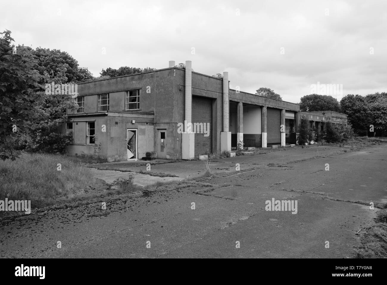 RAF Driffield, ww2 airfield, Airfield motore zona piscina Foto Stock