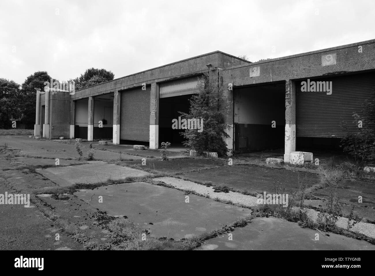 RAF Driffield, ww2 airfield, Airfield motore zona piscina Foto Stock