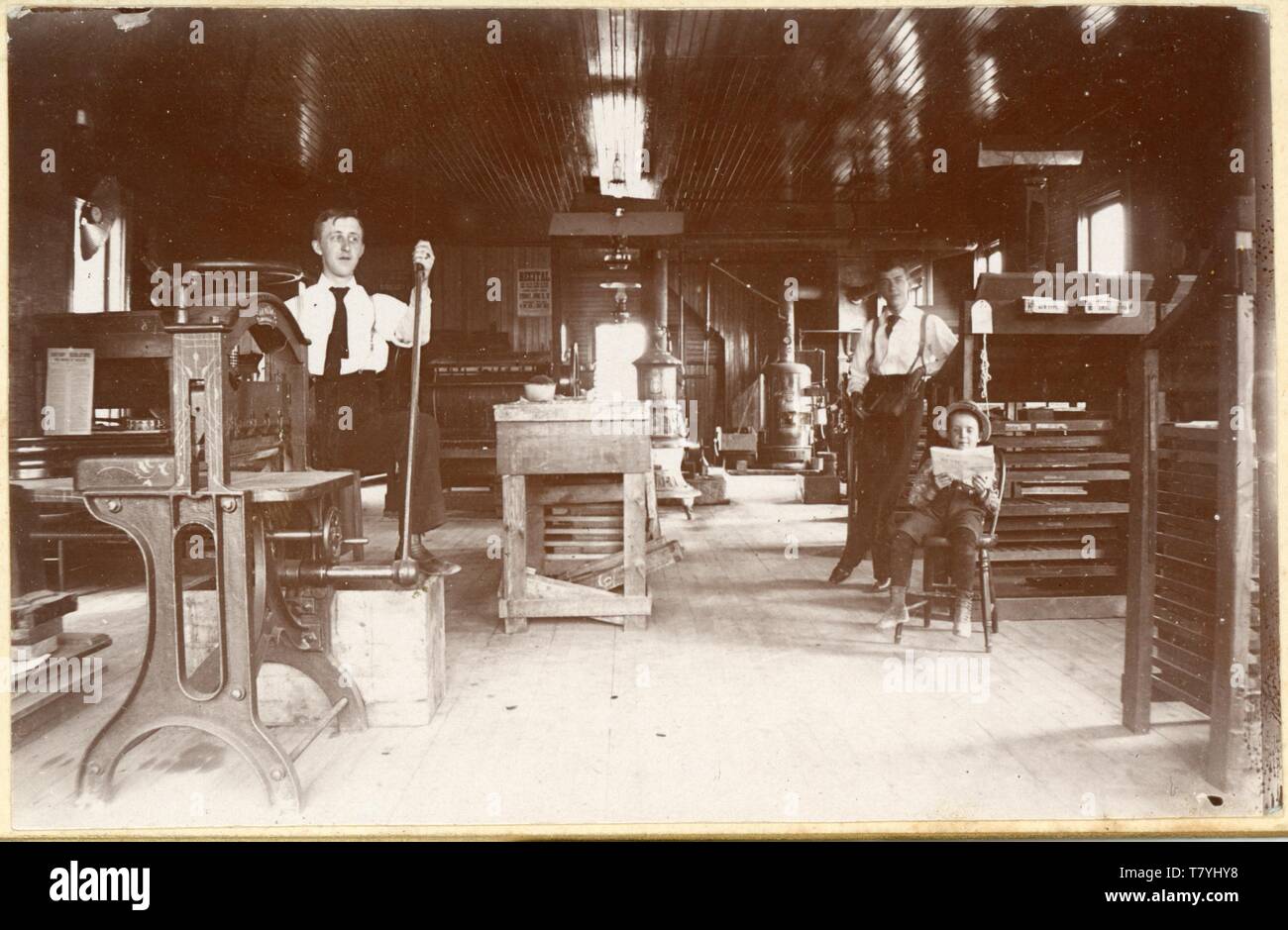 Società di stampa interno, ca. 1890. CDV AP Foto Stock