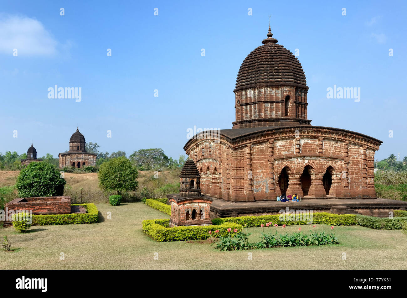 Templi di terracotta in Bishnupur, West Bengal, India Foto Stock