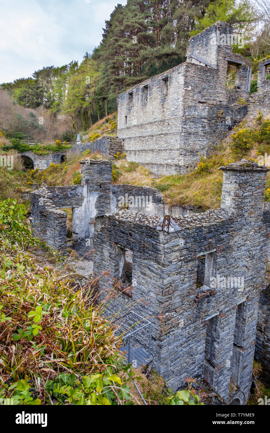 Miniera in disuso edifici a Laxey, Isola di Man Foto Stock