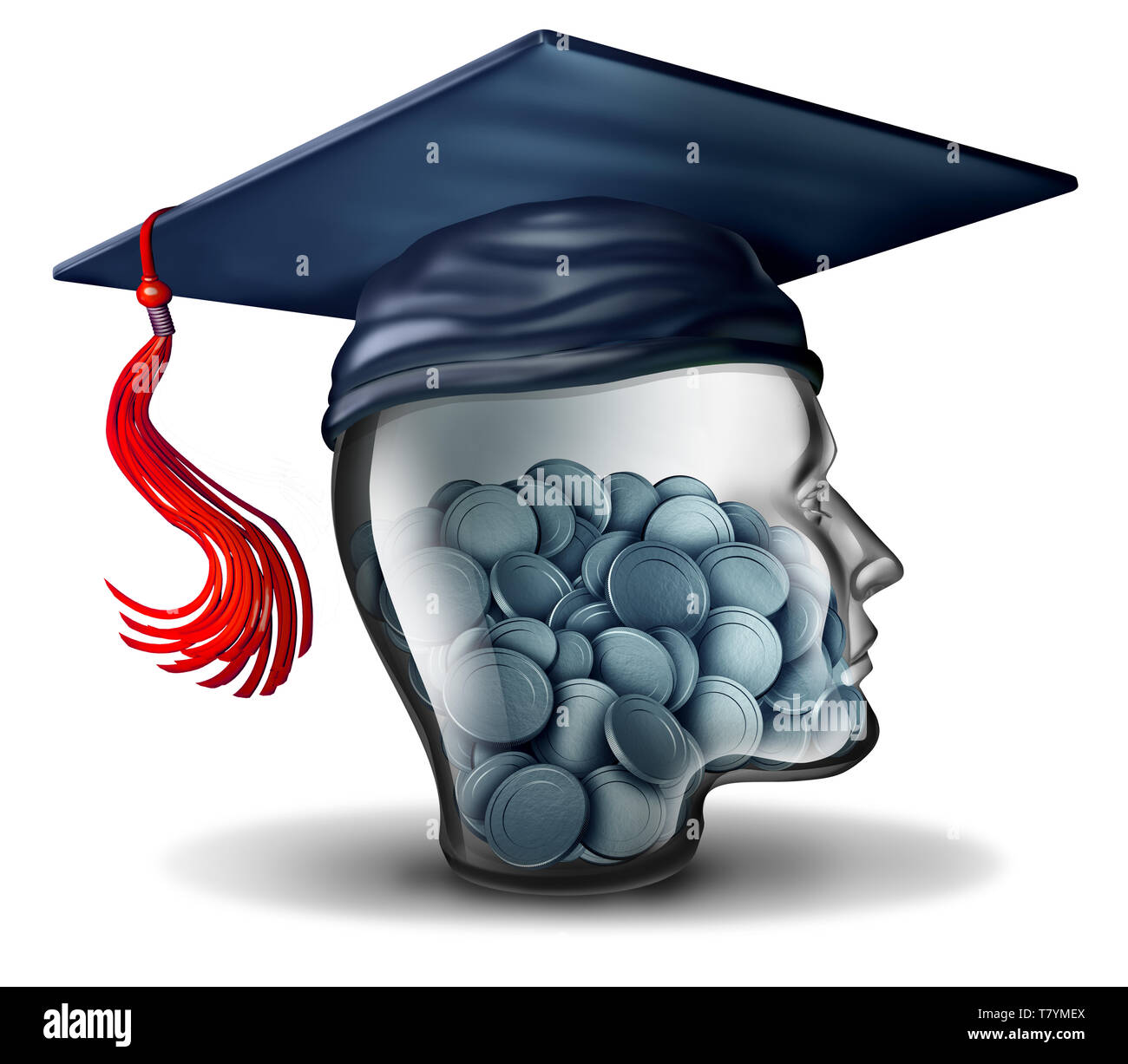 Istruzione conceptas risparmio una tassa di iscrizione o spese di apprendimento di simbolo o college fund di debito e risparmio per la scuola come un apprendimento icona finanziaria. Foto Stock