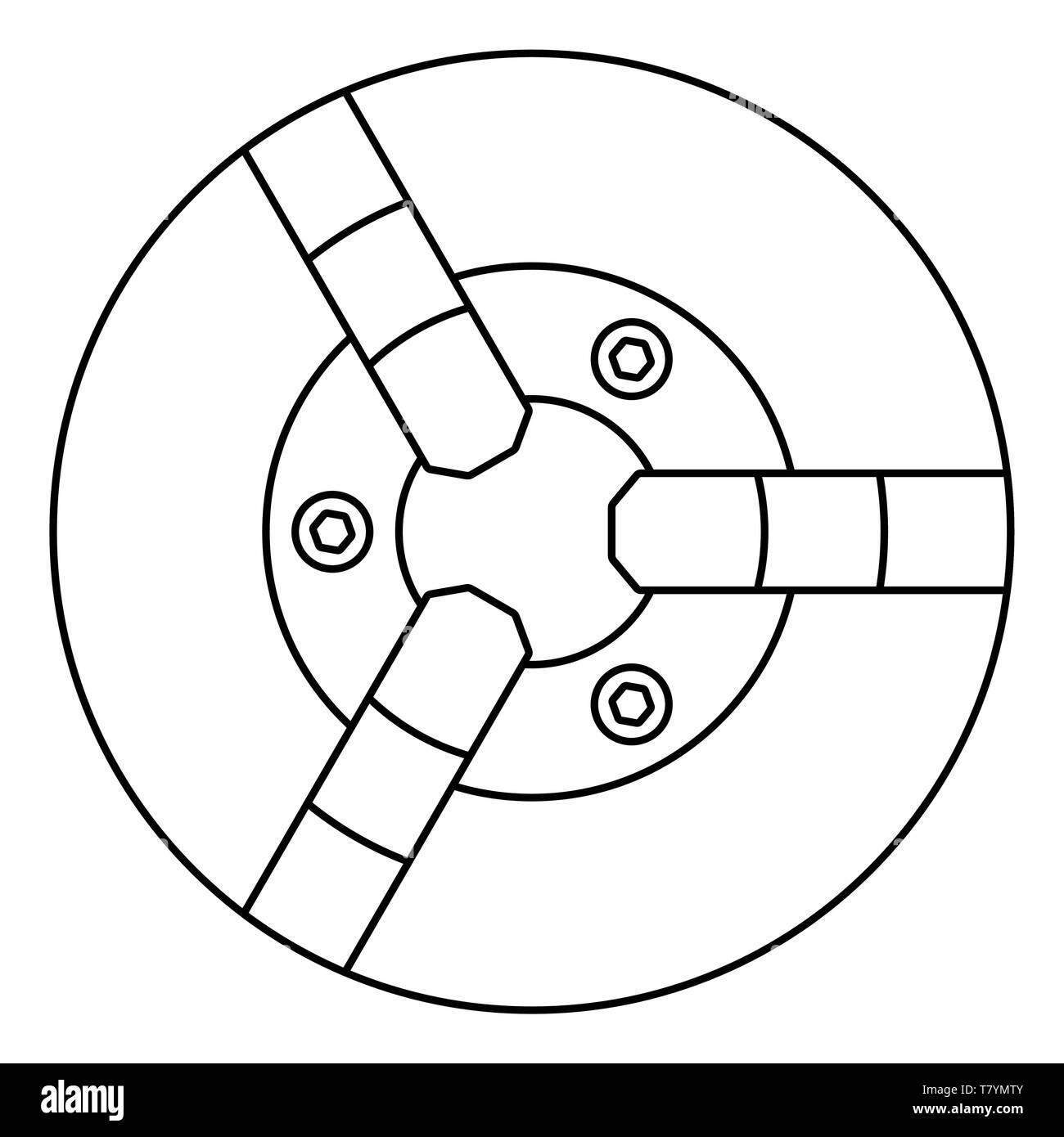 Illustrazione del contorno Mandrino per tornio Illustrazione Vettoriale