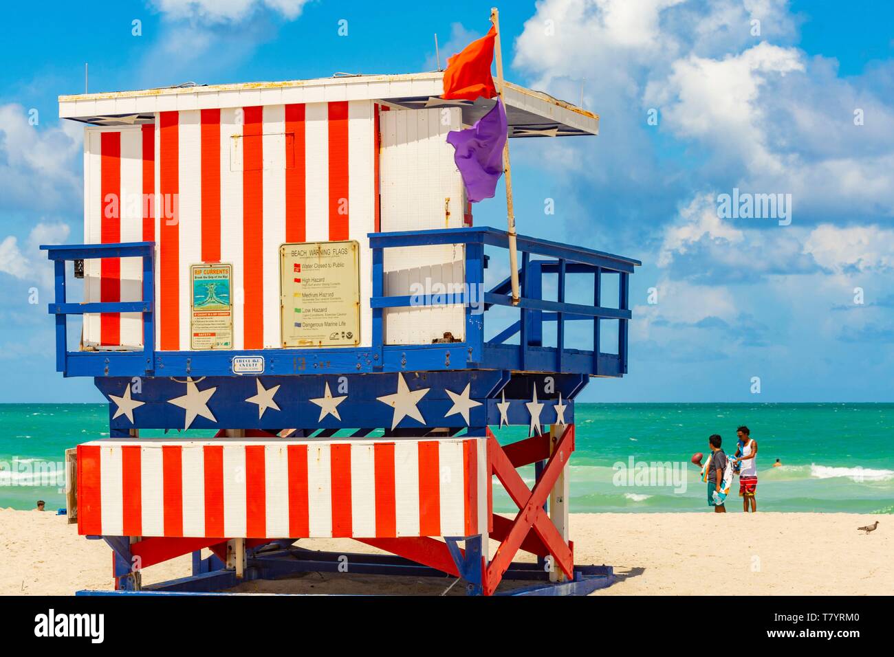 Stati Uniti, Florida, Miami Miami Beach, spiaggia Foto Stock