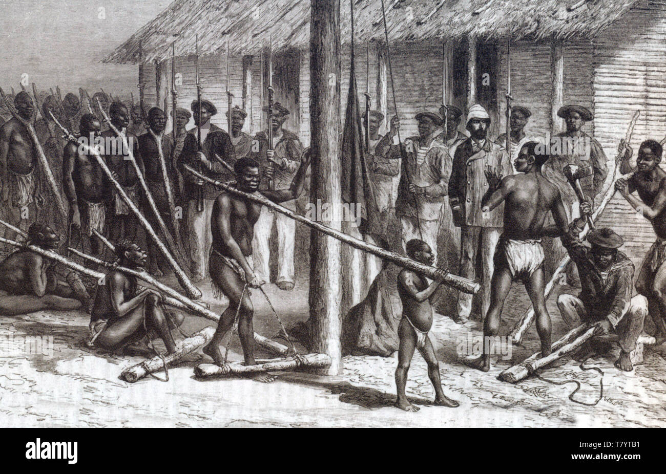 Shaka mercato di schiavi del XIX secolo Foto Stock
