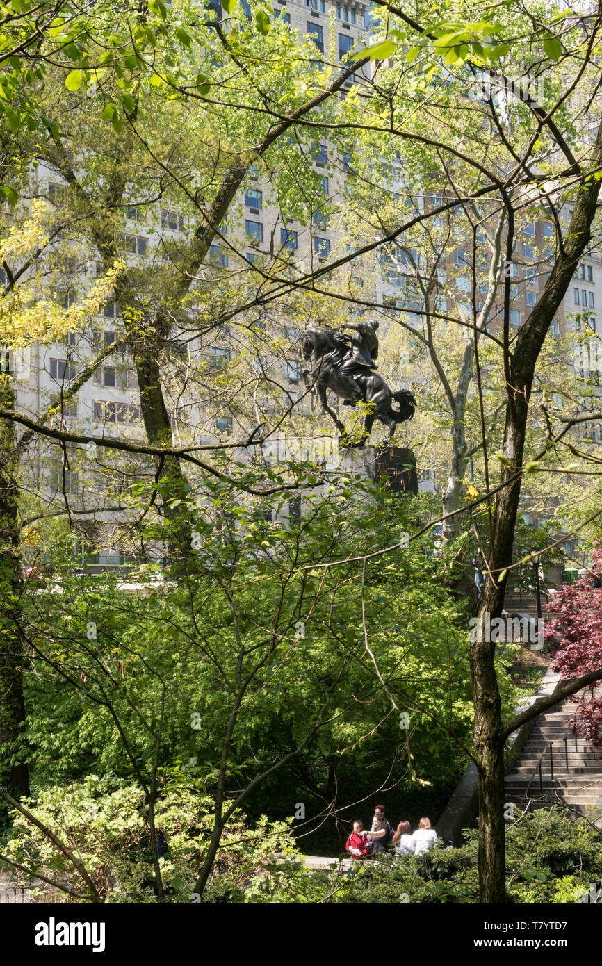 Il Central Park di New York City è popolare in primavera, STATI UNITI D'AMERICA Foto Stock