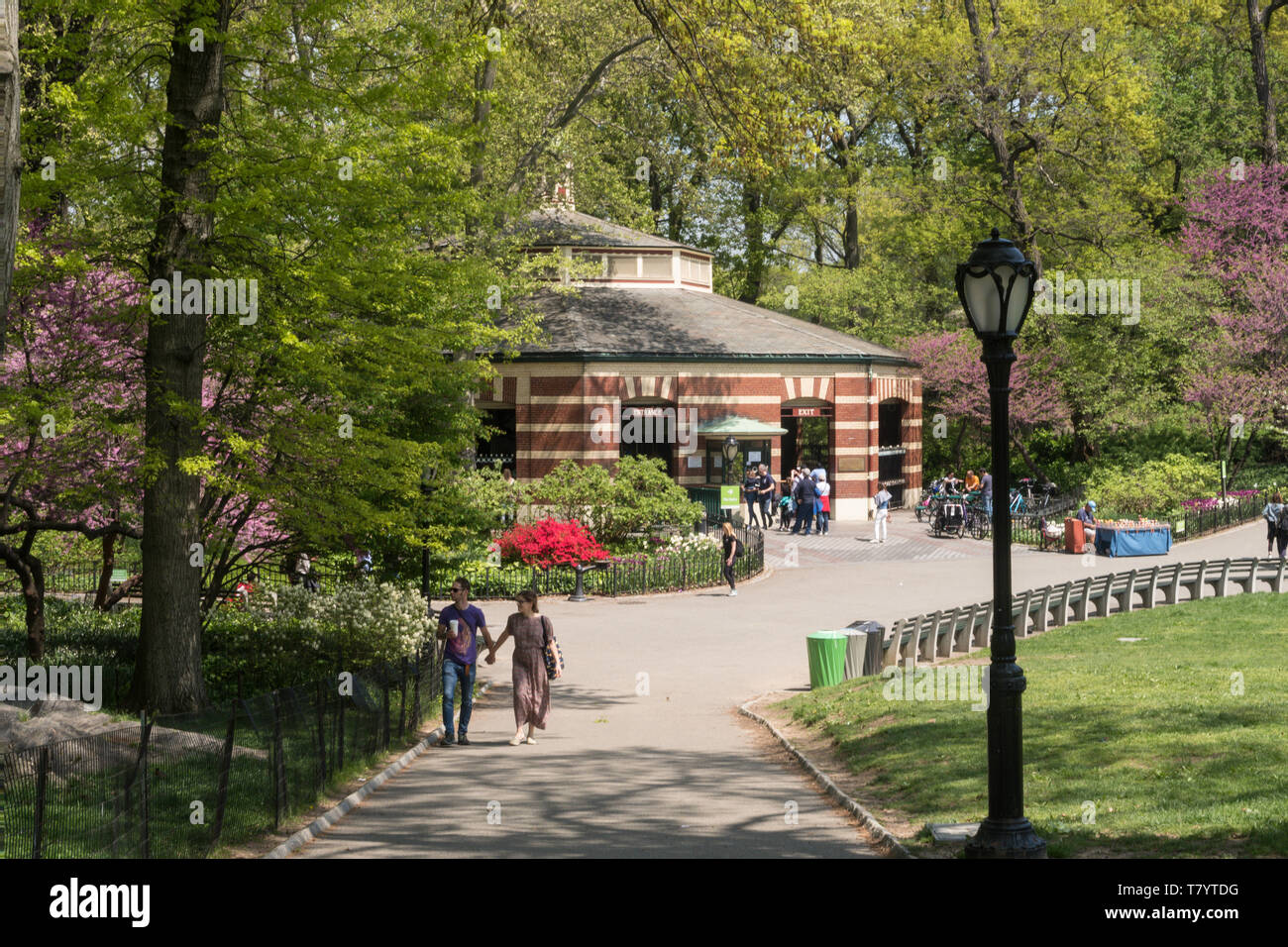 Il Central Park di New York City è popolare in primavera, STATI UNITI D'AMERICA Foto Stock