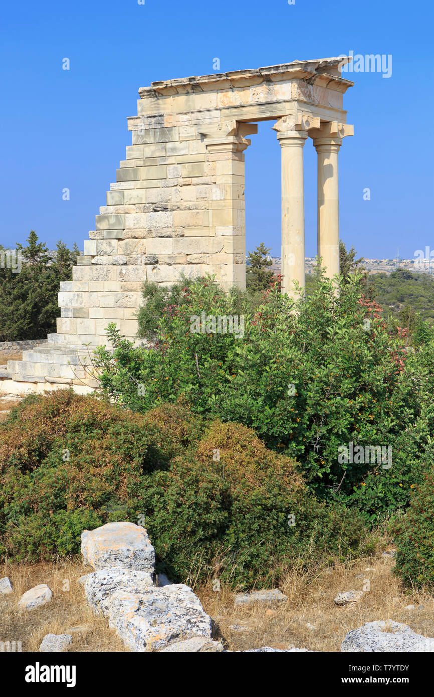 Il Tempio di Apollo Hylates in Kourion, Cipro Foto Stock