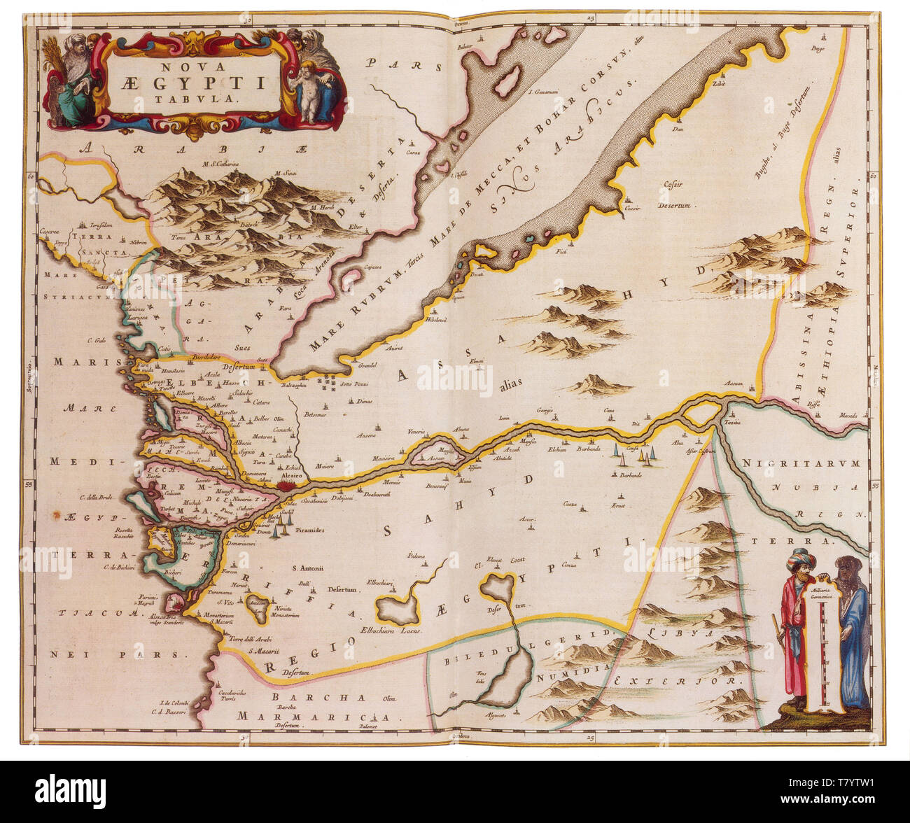 Joan Blaeu, Egitto Mappa del XVII secolo Foto Stock