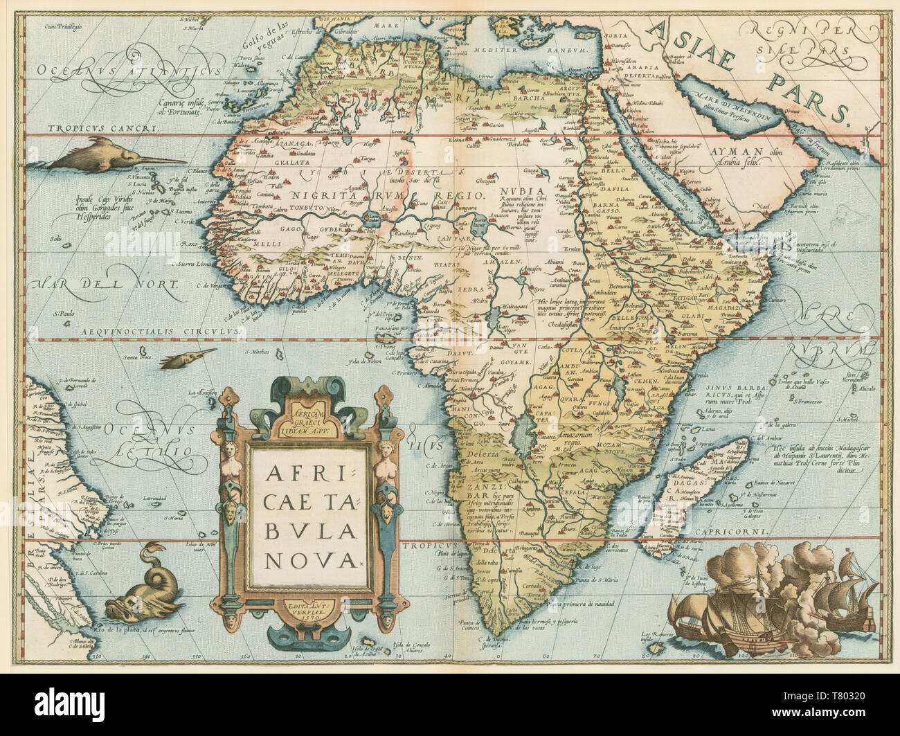 Theatrum Orbis Terrarum, Africa, 1570 Foto Stock