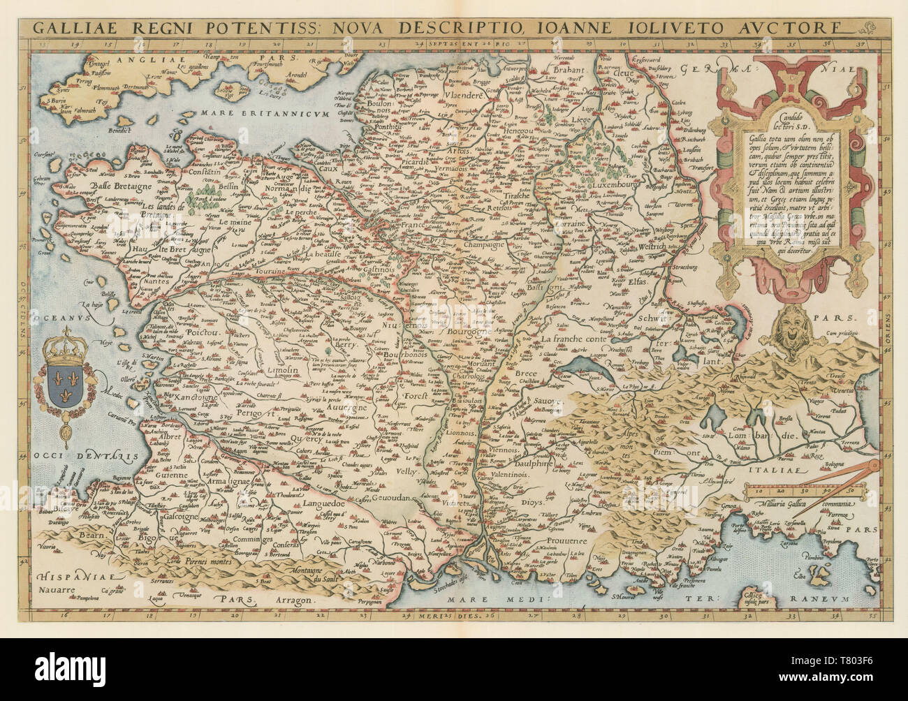 Theatrum Orbis Terrarum, Francia, 1570 Foto Stock