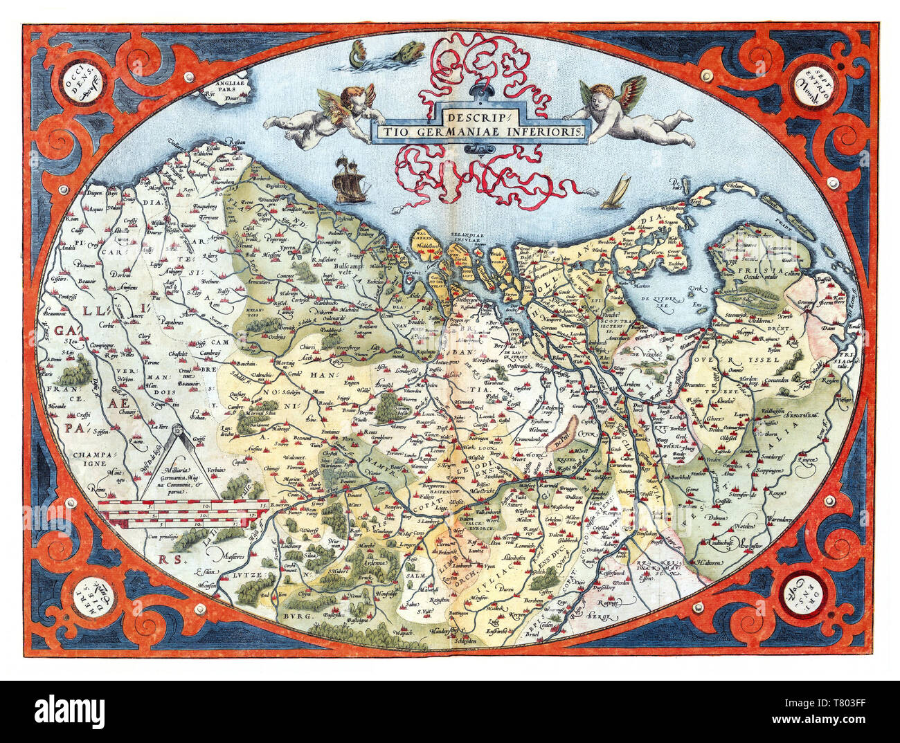 Theatrum Orbis Terrarum, Paesi Bassi, 1570 Foto Stock