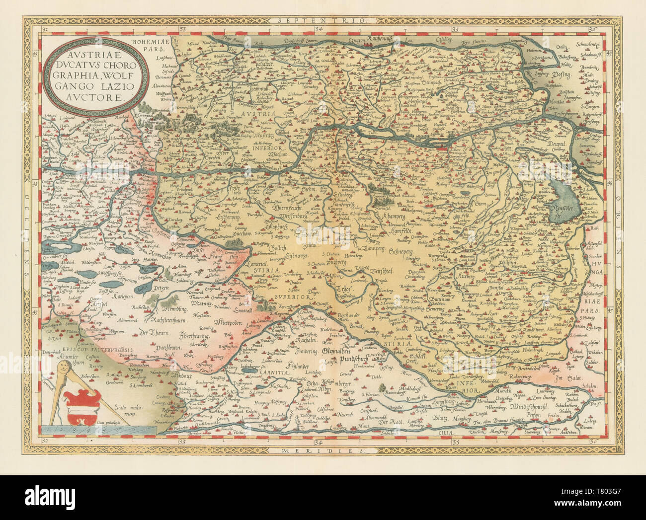 Theatrum Orbis Terrarum, Austria, 1570 Foto Stock