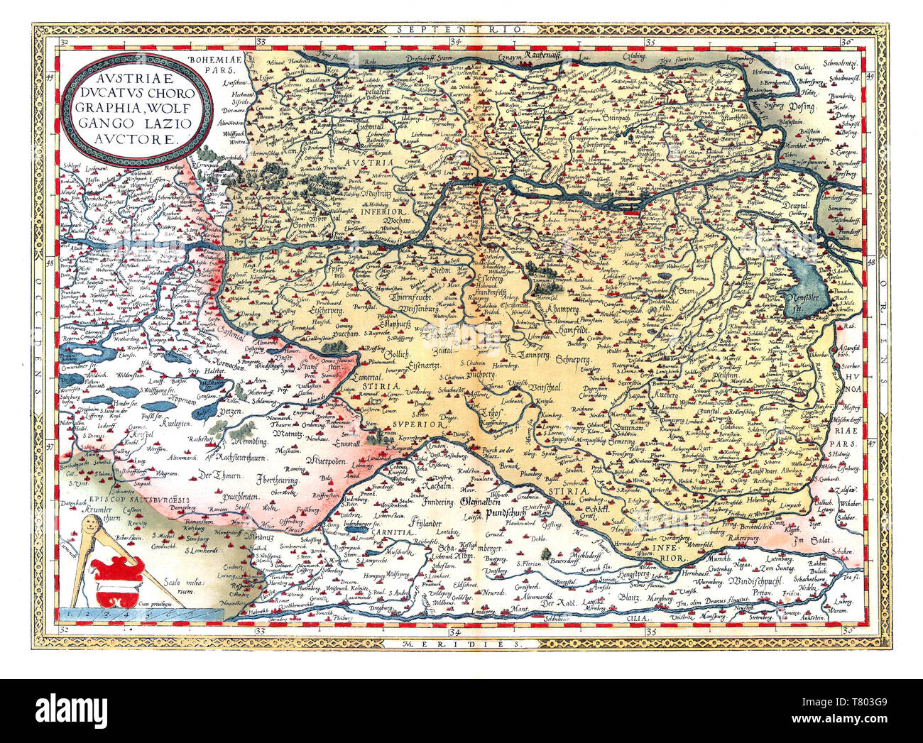 Theatrum Orbis Terrarum, Austria, 1570 Foto Stock