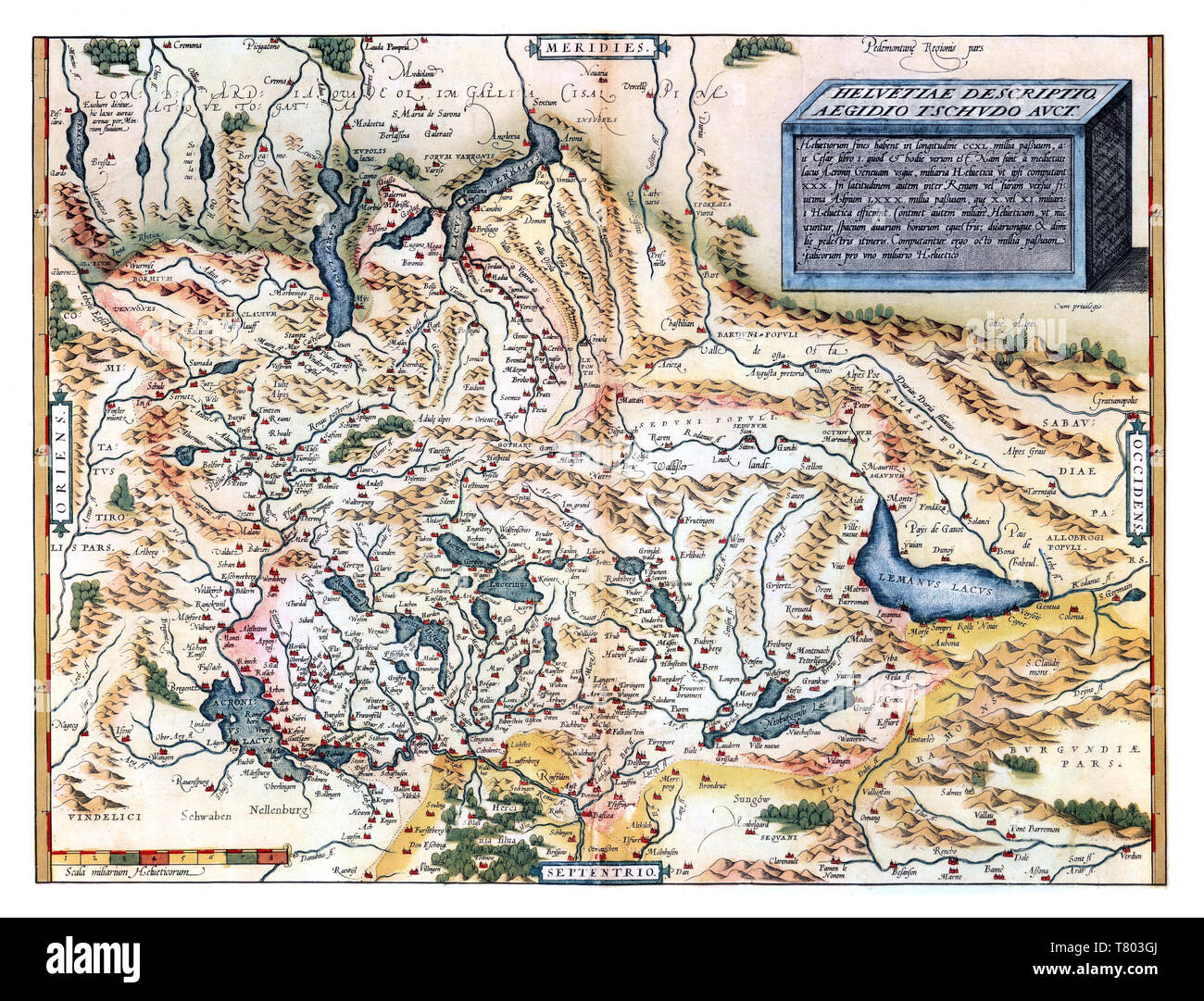 Theatrum Orbis Terrarum, Svizzera, 1570 Foto Stock