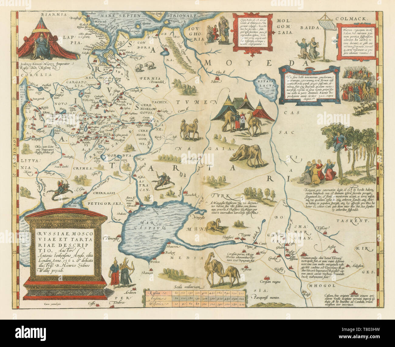 Theatrum Orbis Terrarum, regno di Mosca, 1570 Foto Stock