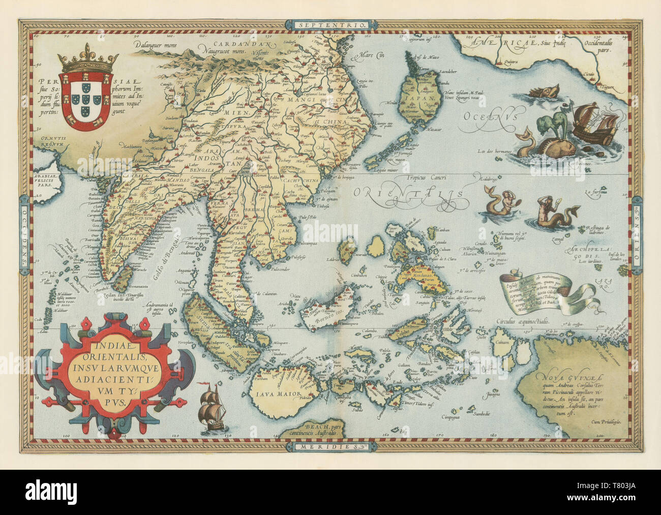 Theatrum Orbis Terrarum, India, 1570 Foto Stock