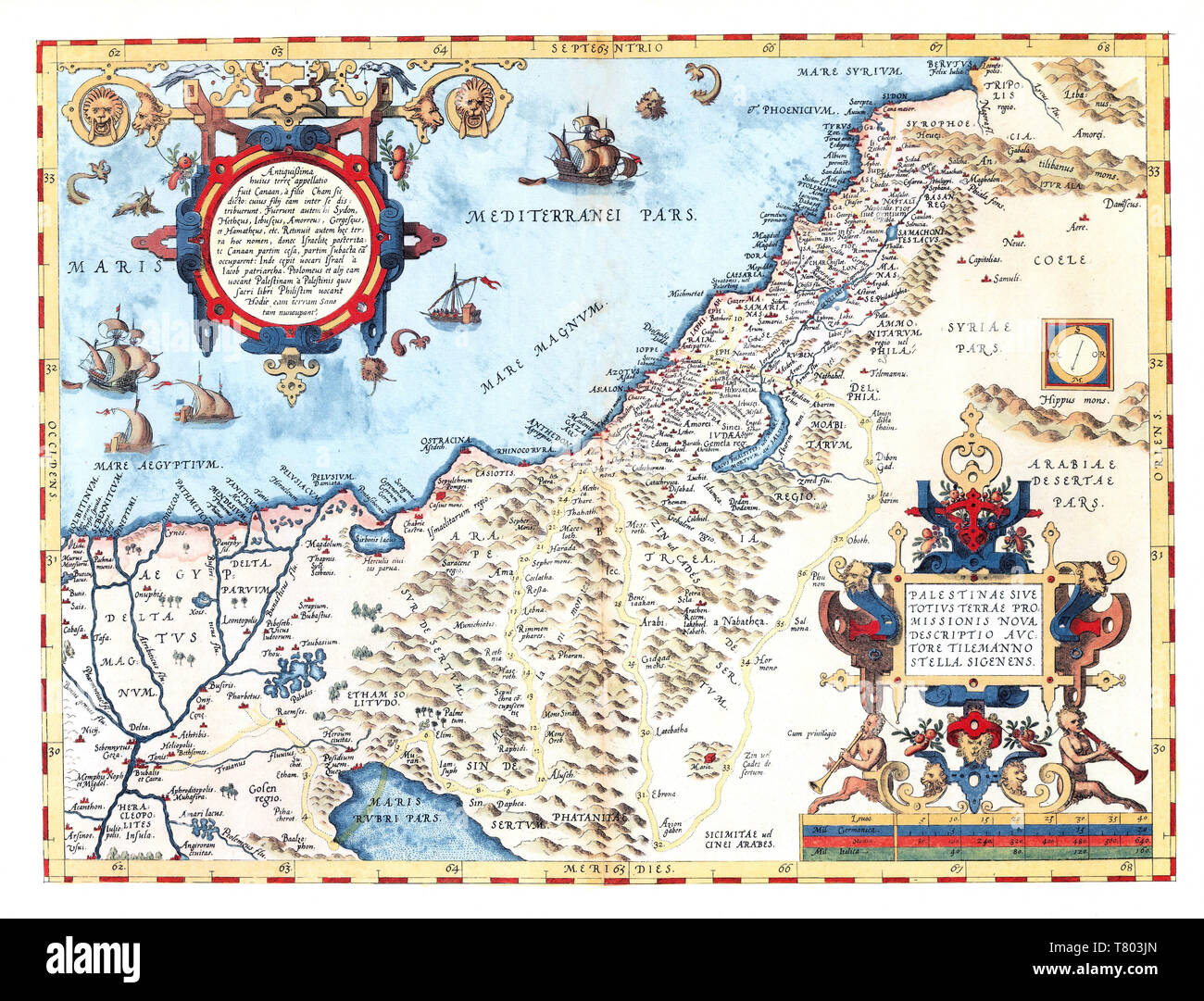 Theatrum Orbis Terrarum, Terra Santa, 1570 Foto Stock