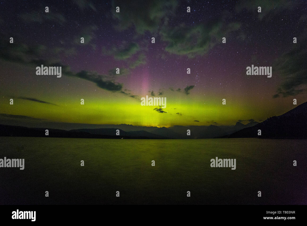 Aurora in Montana Foto Stock