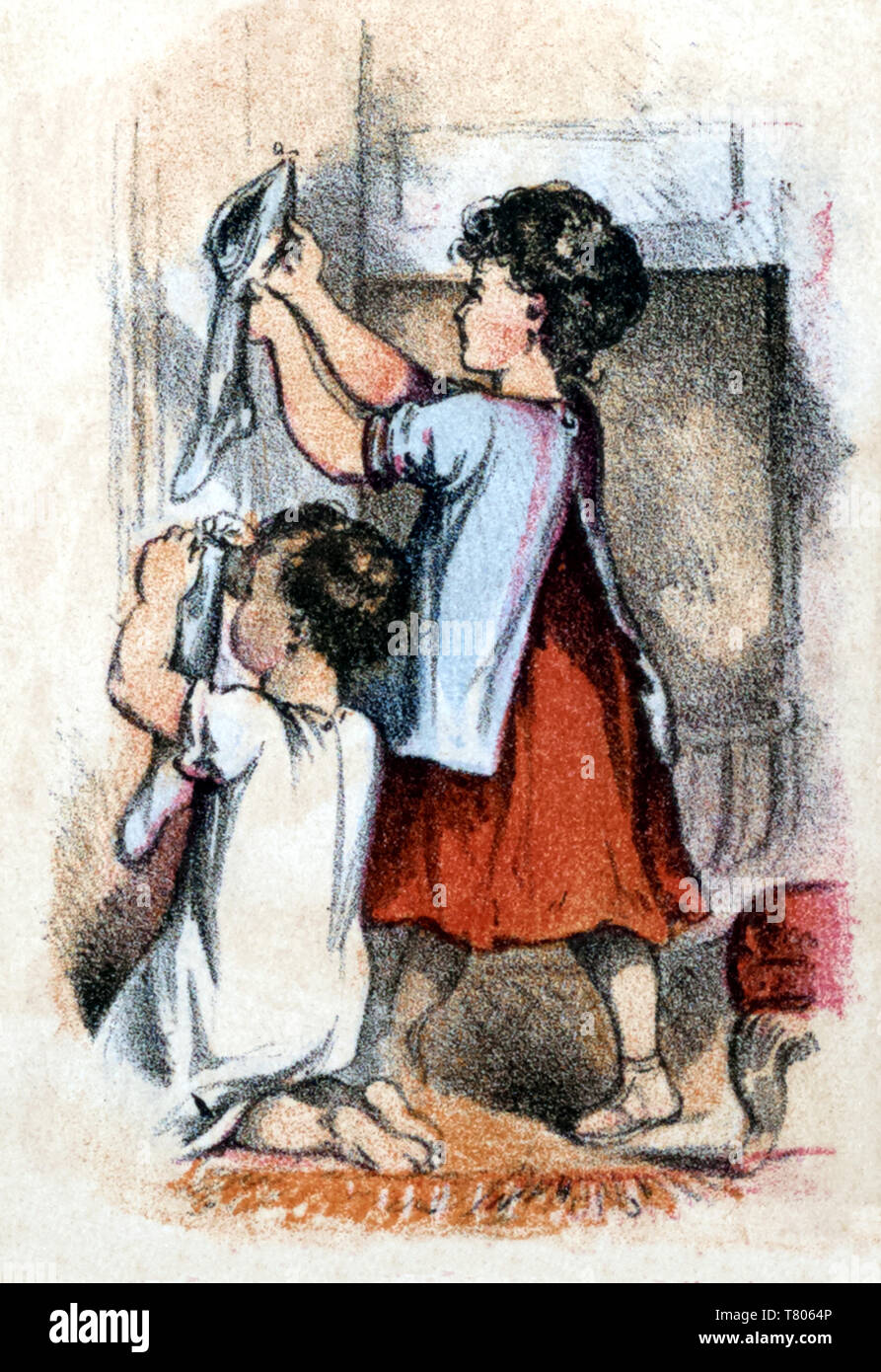 Una visita di San Nicola, la notte prima di Natale, 1864 Foto Stock