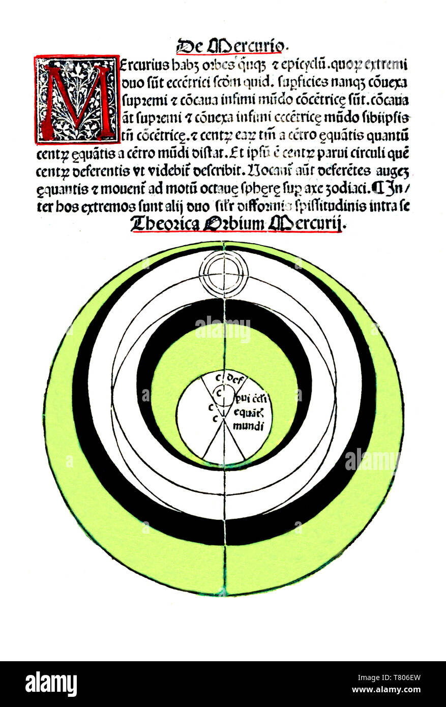 Johannes de Sacrobosco, Mercurio, XIII secolo Foto Stock