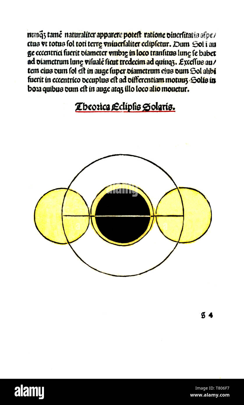Johannes de Sacrobosco, eclissi solare, XIII secolo Foto Stock