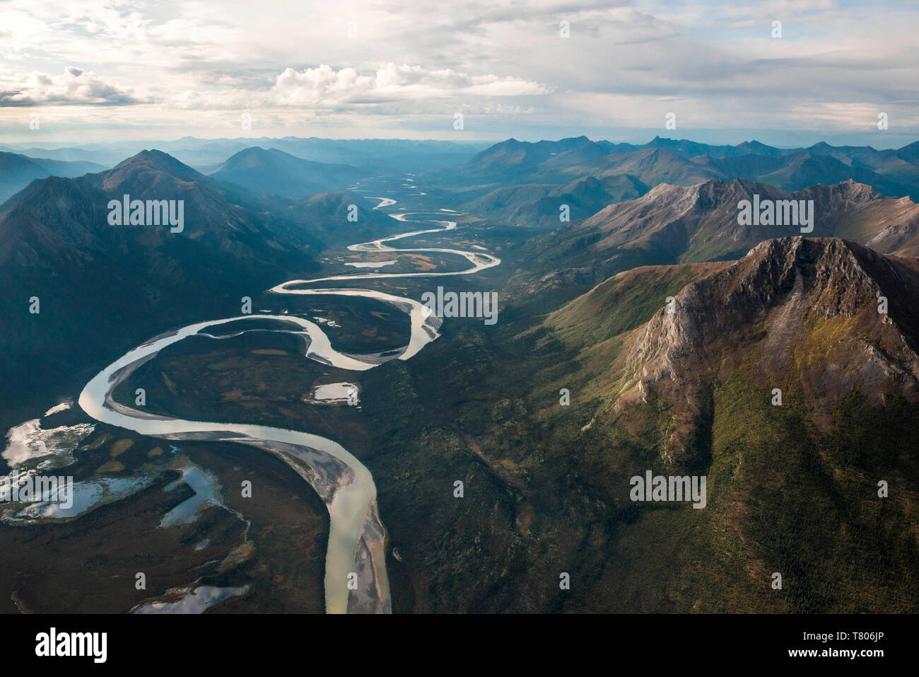 Serpeggiante fiume, Alaska Foto Stock