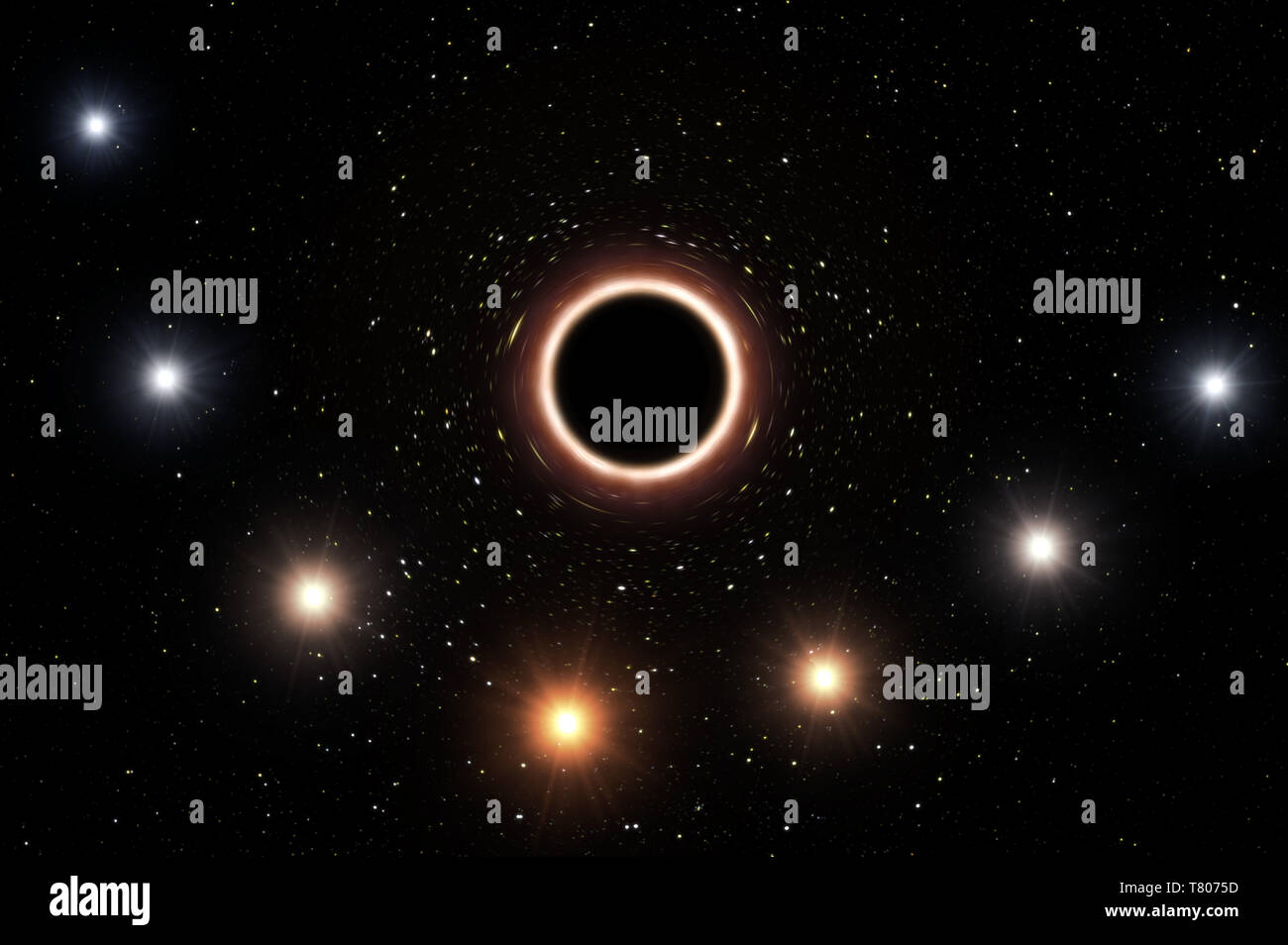 In Redshift gravitazionale, Supermassive Black Hole Foto Stock