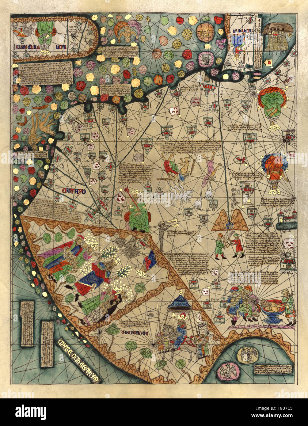 Abraham Cresques, Catalano Atlas, 1375 Foto Stock