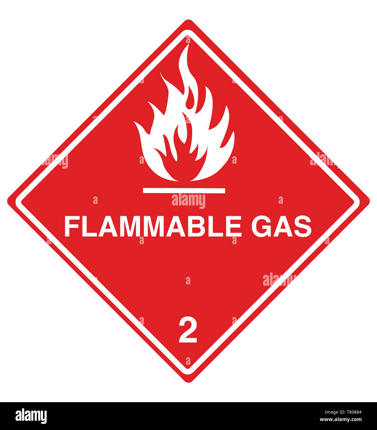Gas infiammabili segno, illustrazione Foto Stock