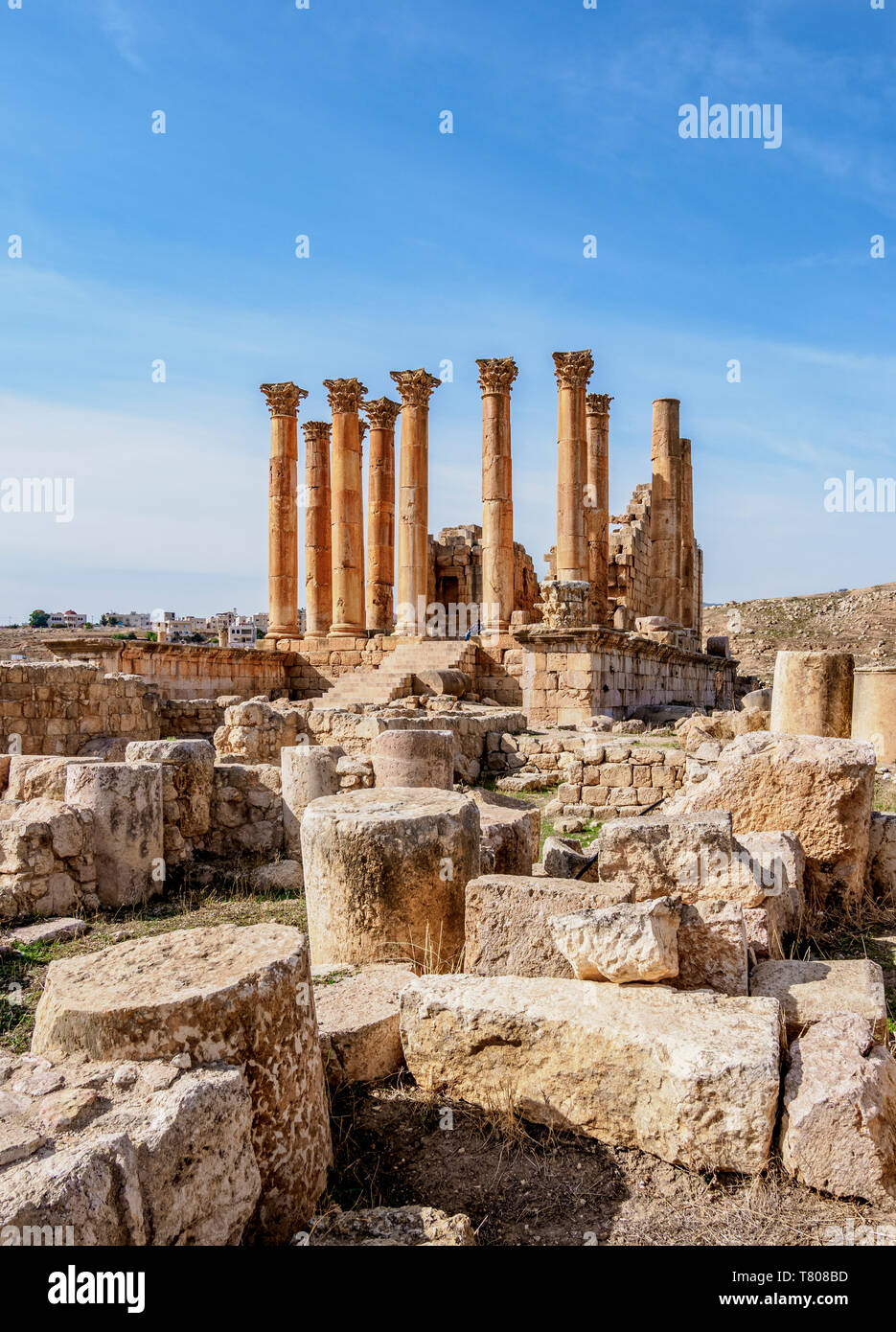 Tempio di Artemide, Jerash Jerash, Governatorato, Giordania, Medio Oriente Foto Stock