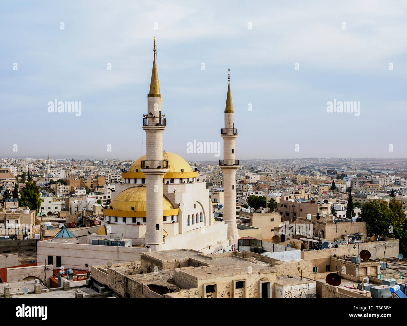 Re Hussein moschea, Madaba Madaba Governatorato, Giordania, Medio Oriente Foto Stock
