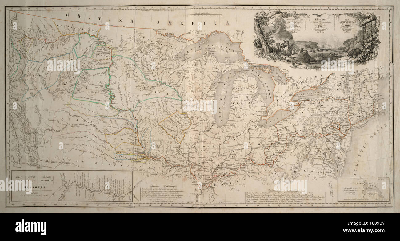 Fiume Missouri Spedizione Mappa, 1.830 s Foto Stock