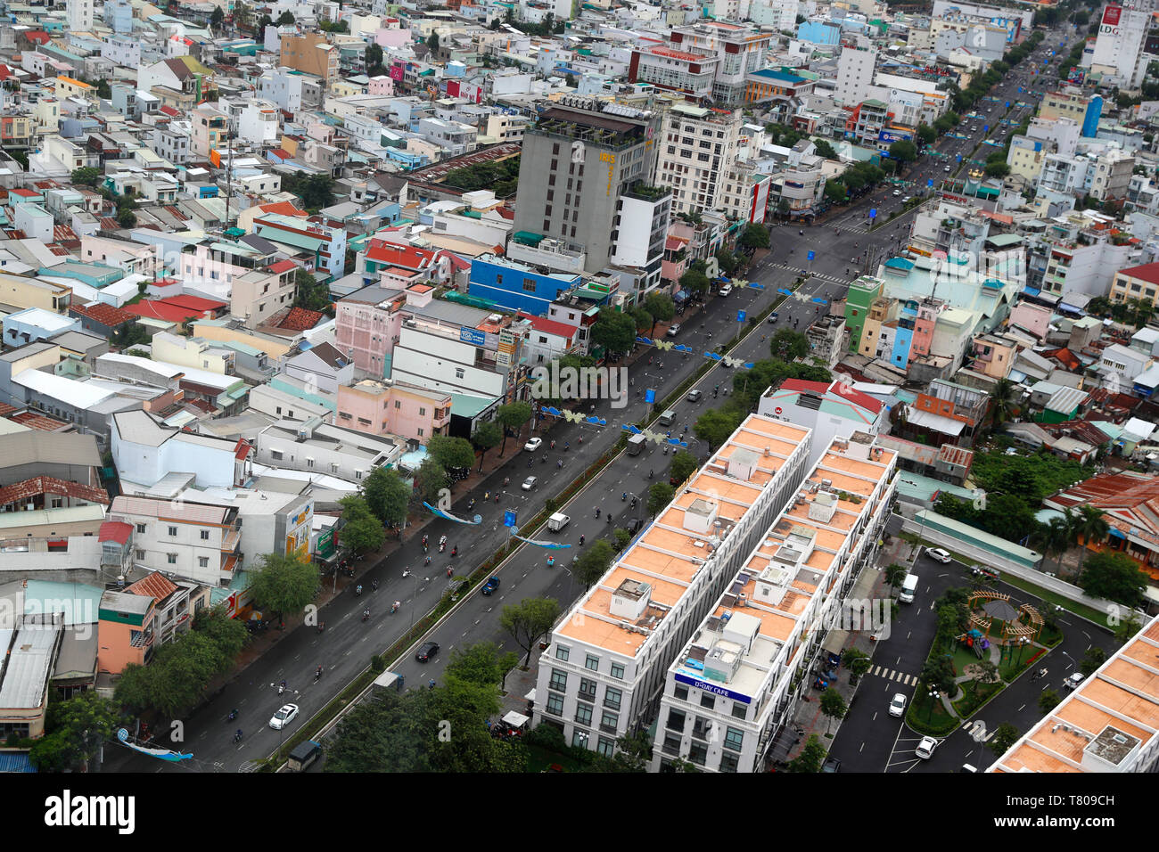 Vista aerea di Can Tho, Can Tho, Delta del Mekong, Vietnam, Indocina, Asia sud-orientale, Asia Foto Stock