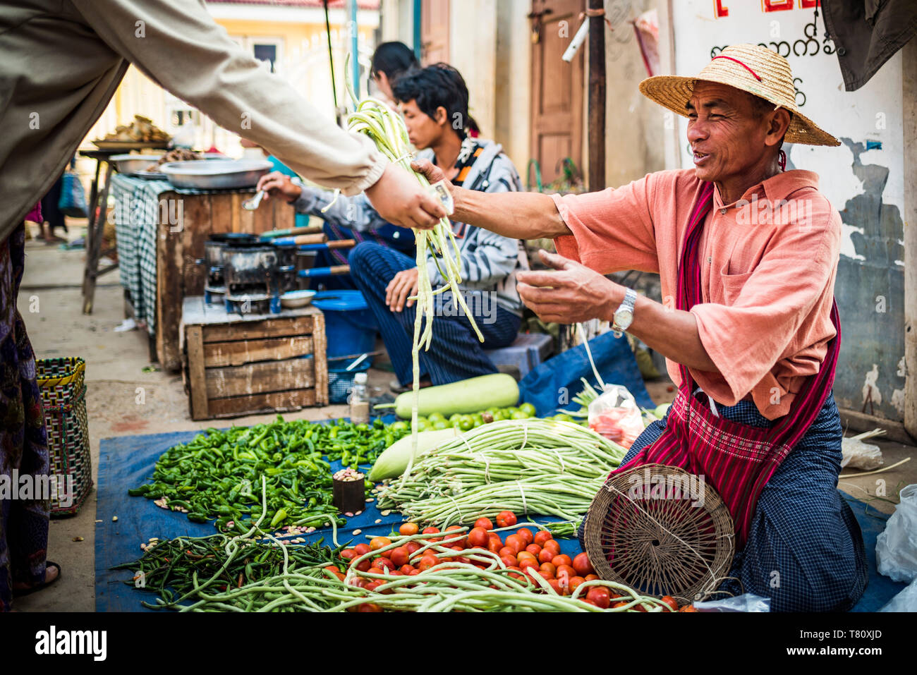 Mercato Ywama, Lago Inle, Stato Shan, Myanmar (Birmania), Asia Foto Stock